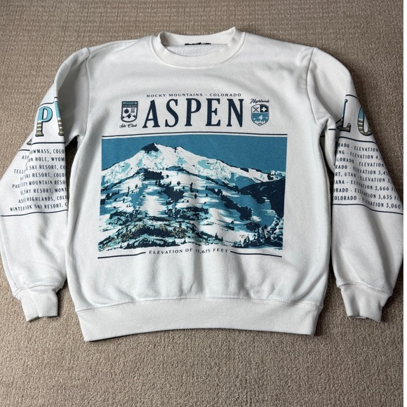 Social Scene Aspen Colorado Graphic Sweatshirt Pullover Ski Club XS‎ - Picture 1 of 3